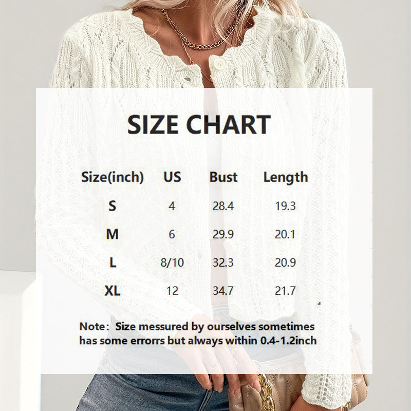 Women's Solid Color Elegant Round Neck Cardigan Top by FitiqueFit
