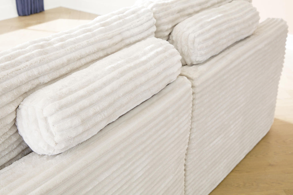 Fannin - 4-Piece Sectional With Ottoman - Ivory by Unique Piece Furniture