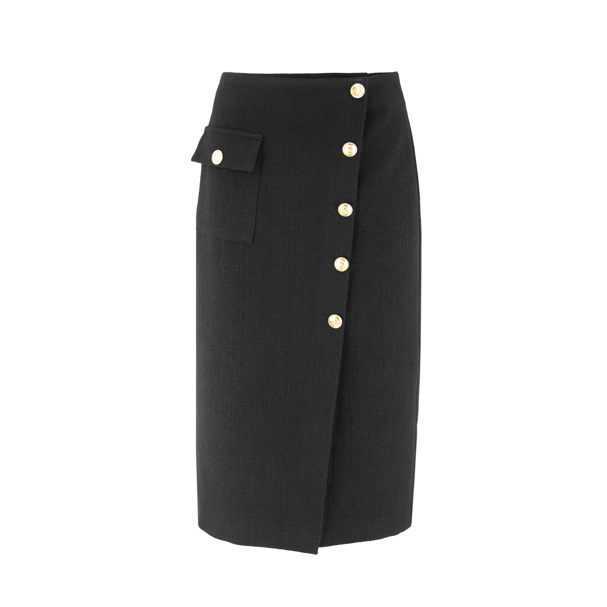 WOOL BUTTON SKIRT by profile-nyc