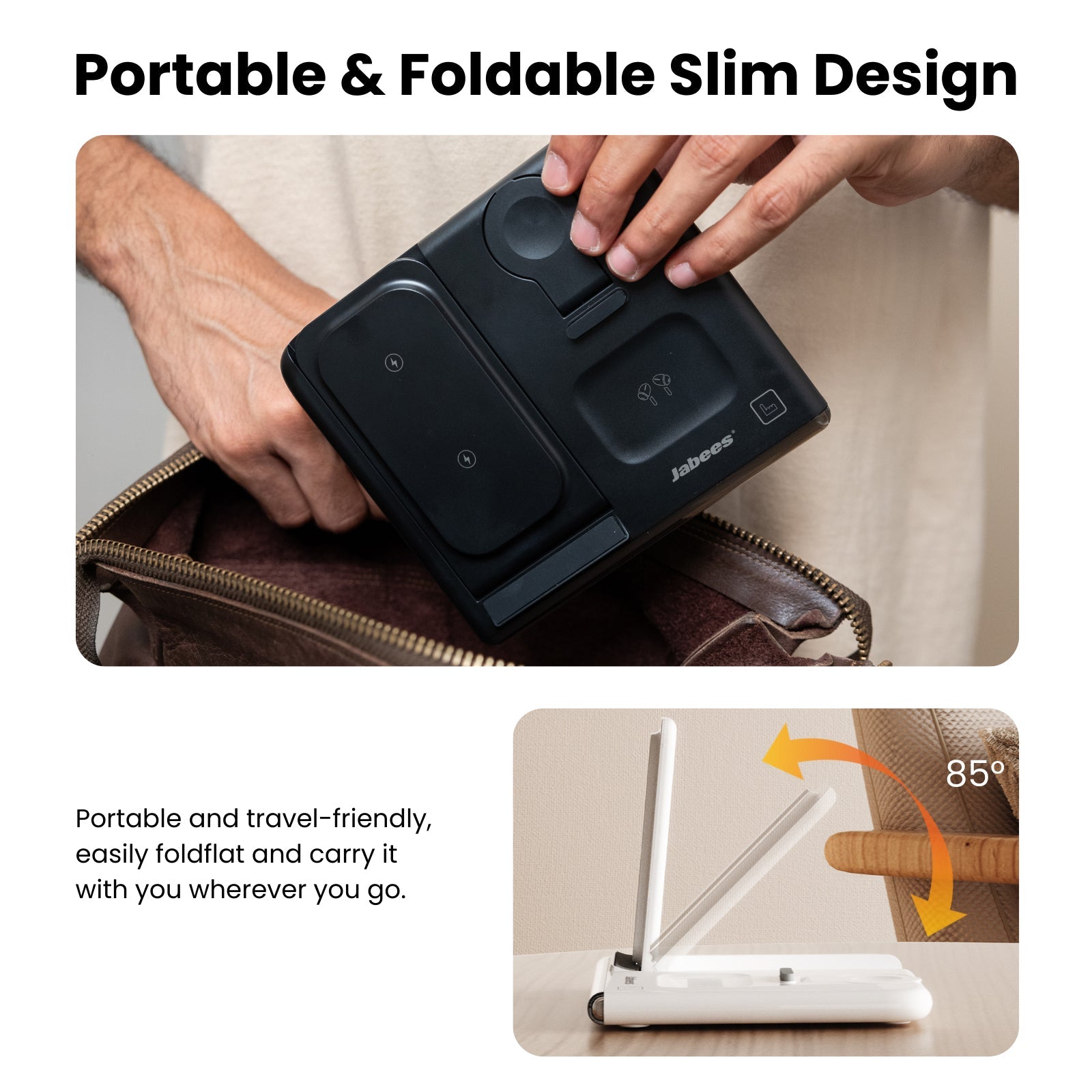 PowerGlow - Jabees PowerGlow 4-In-1 Foldable Wireless Charging Station with LED Night Light by DC-Jabees