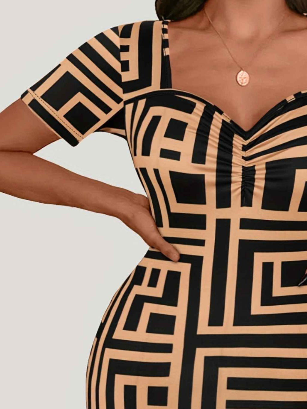 Plus Size Sweetheart Neck Short Sleeve Mini Dress by Wild and Free Boutique