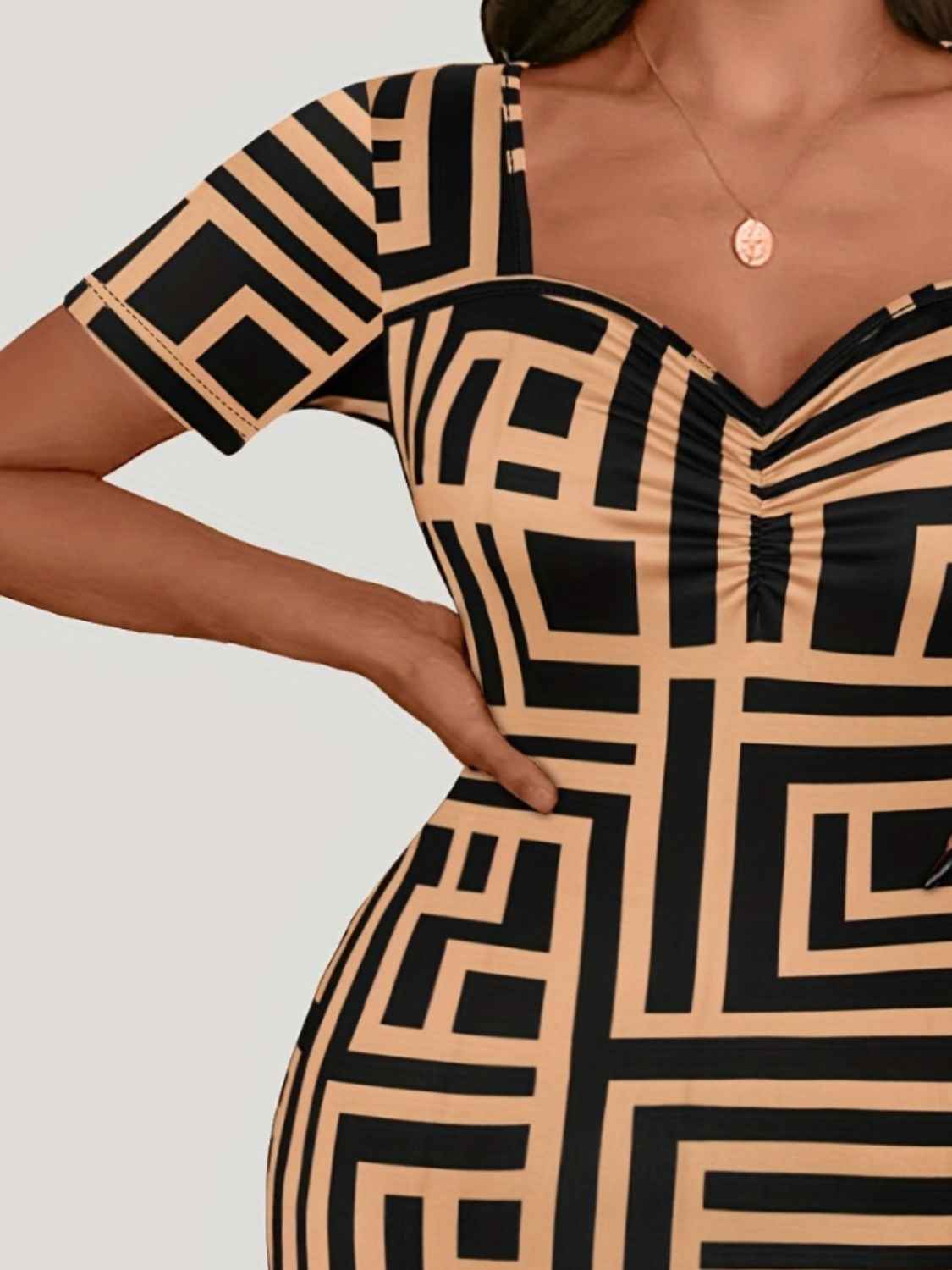 Plus Size Sweetheart Neck Short Sleeve Mini Dress by Wild and Free Boutique
