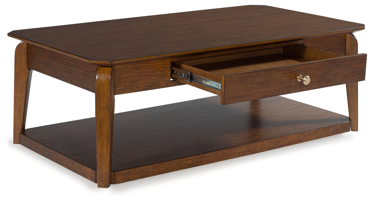 Trenmour - Rectangular Cocktail Table - Medium Brown by Unique Piece Furniture