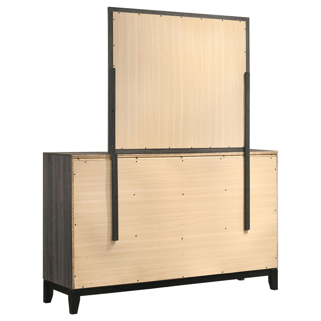 Watson 6-drawer Dresser with Mirror Grey Oak by Unique Piece Furniture