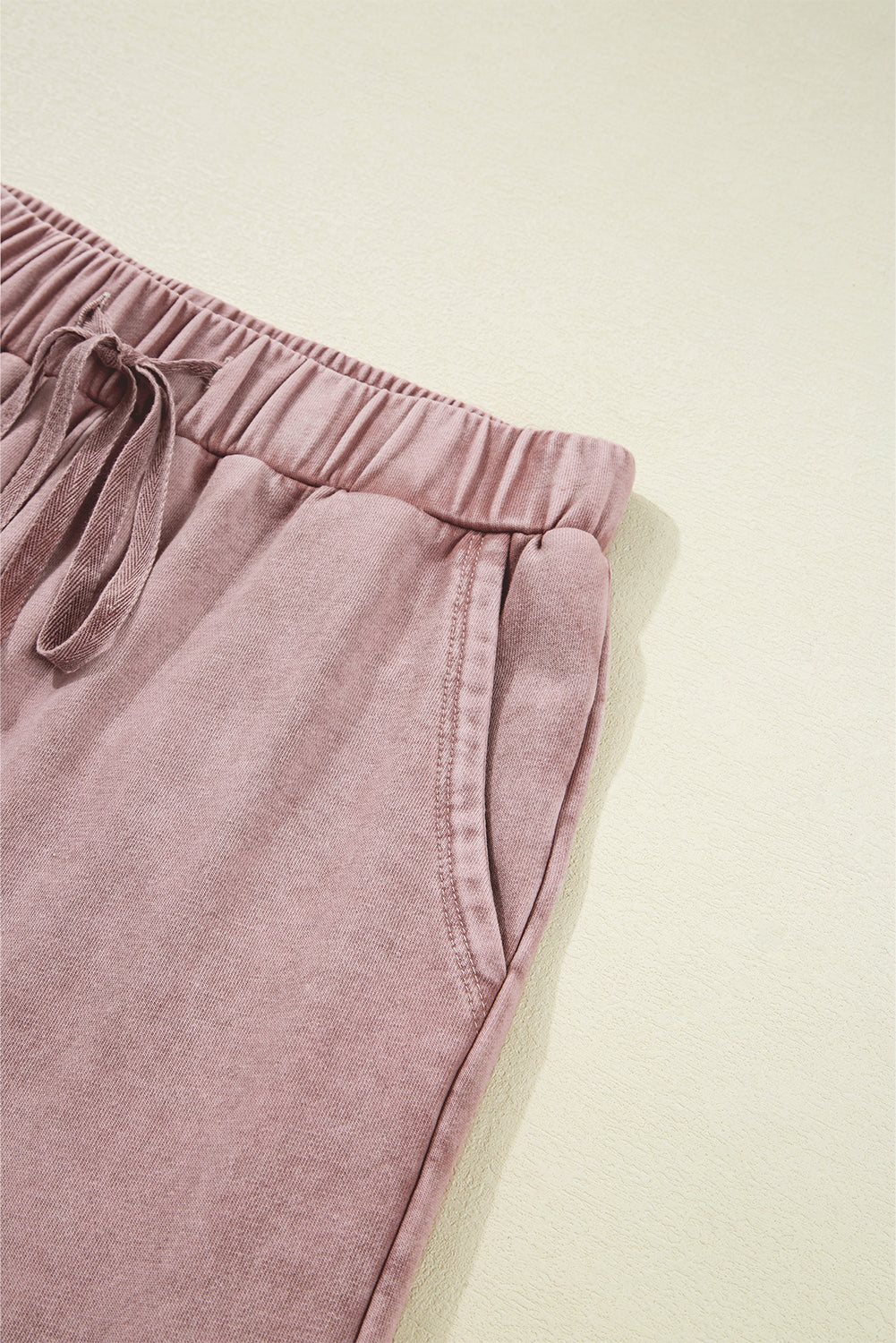 Mineral Wash Tiered Wide Leg Patchwork Drawstring Pants by Wild and Free Boutique