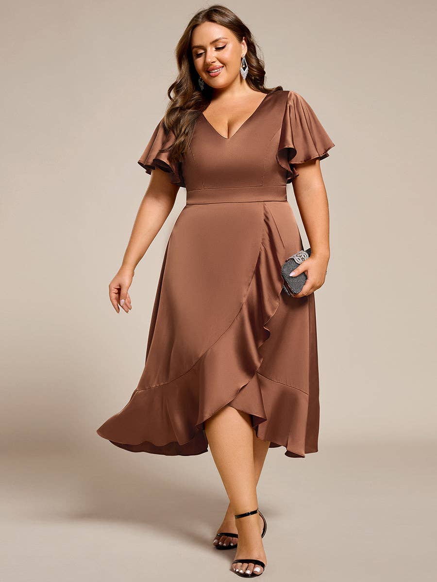 Elegant Satin Midi Dress by SLATE Boutique & Gifts