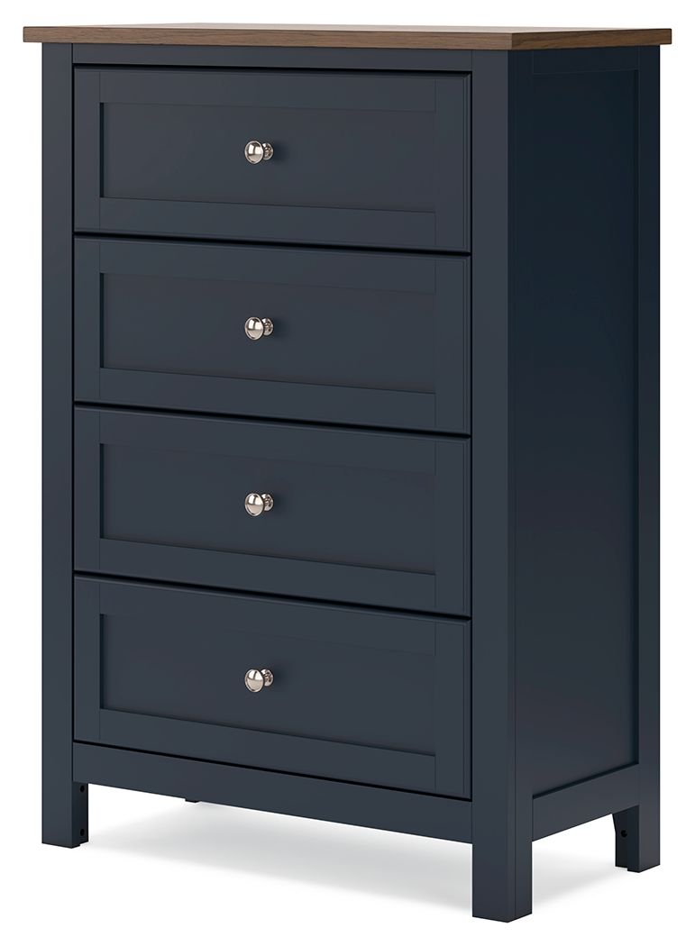 Landocken - Four Drawer Chest - Brown / Blue by Unique Piece Furniture