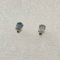 Sterling Silver Oval Labradorite Post Earrings Size 3 by Sacred Crystals