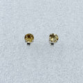Sterling Silver Round Citrine Post Earrings Size 2 by Sacred Crystals