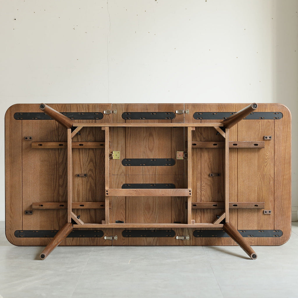 Round Corner Diagonal Leg Telescopic Table For 6 - 8 People To Meet Dining Table by Unique Piece Furniture