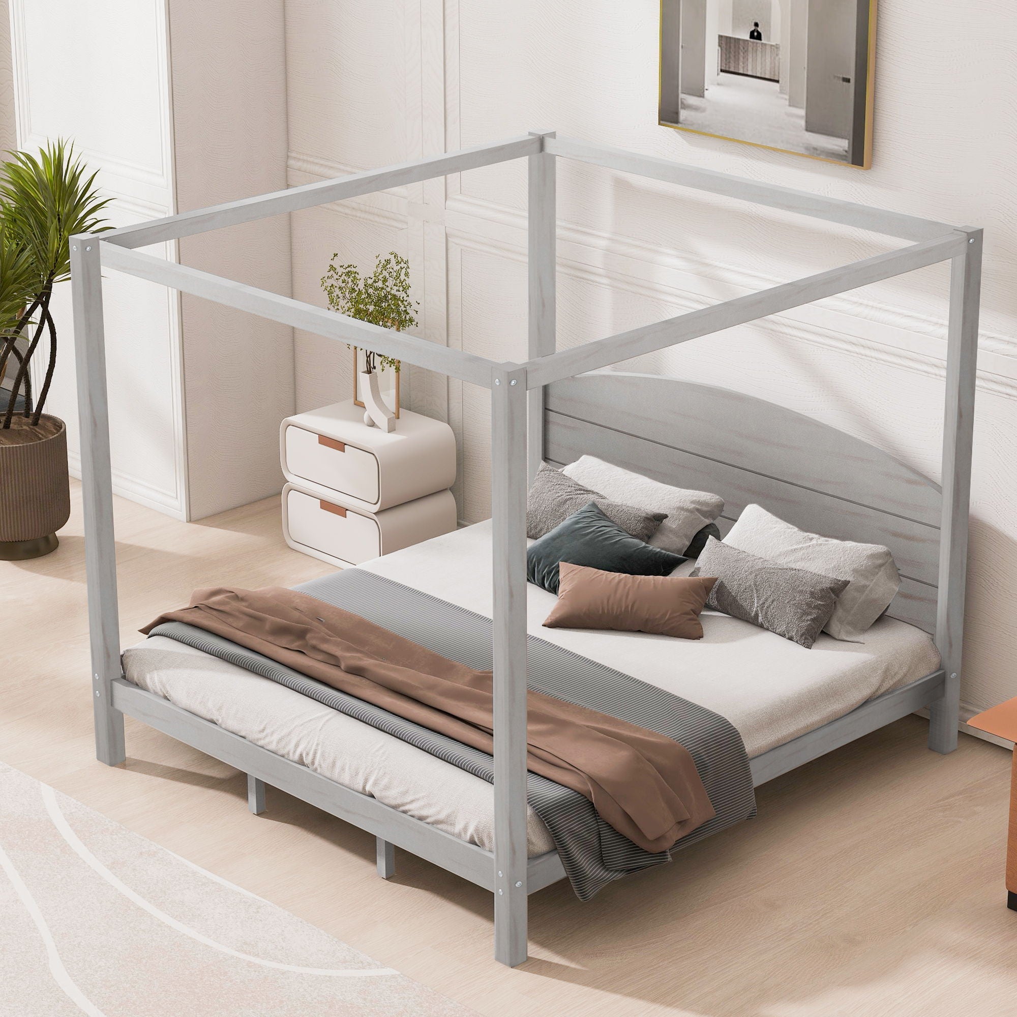 anopy Platform Bed With Headboard And Support Legs by Unique Piece Furniture