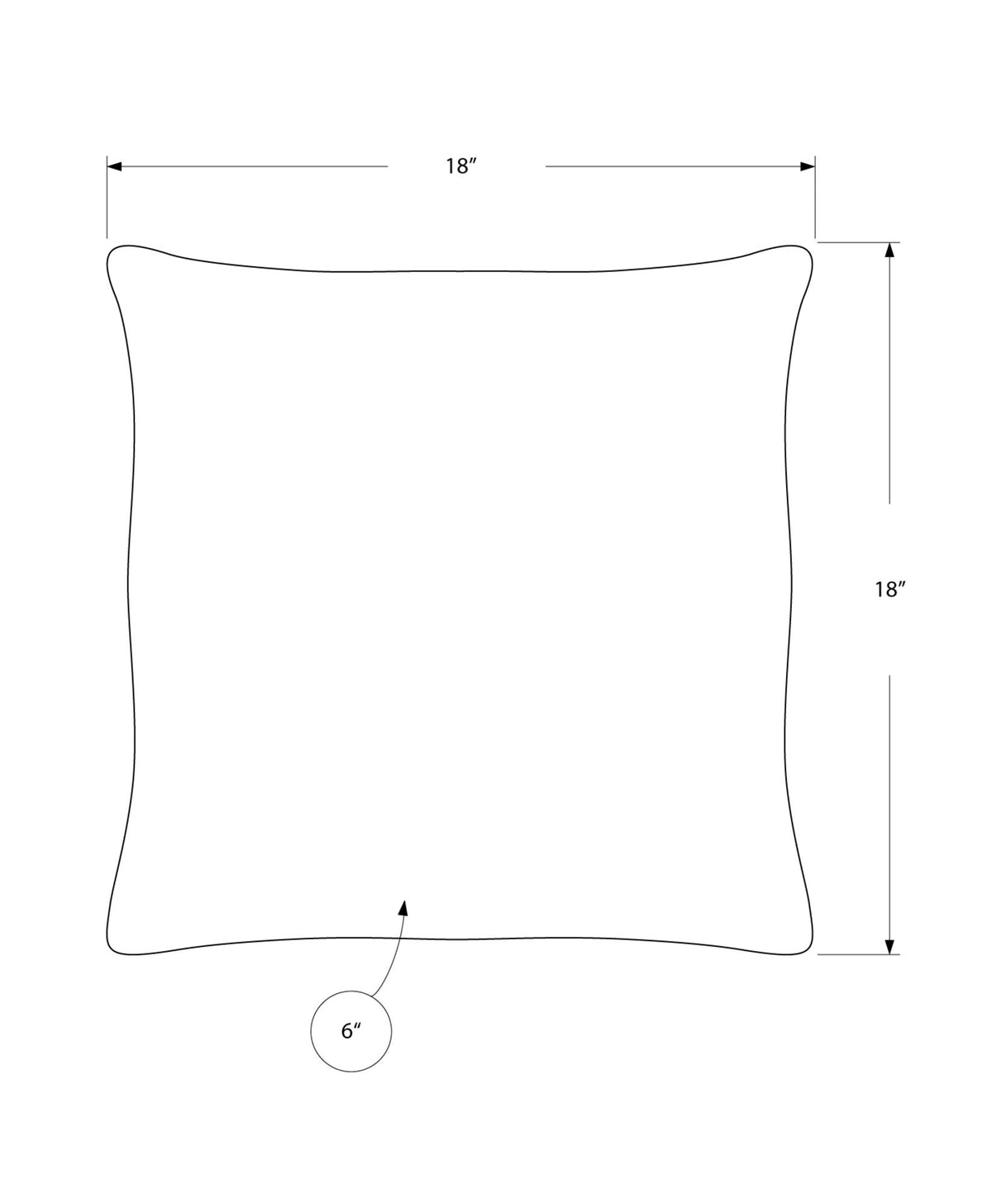 Pillow Square, Insert Included, Decorative Throw, Hypoallergenic by Unique Piece Furniture