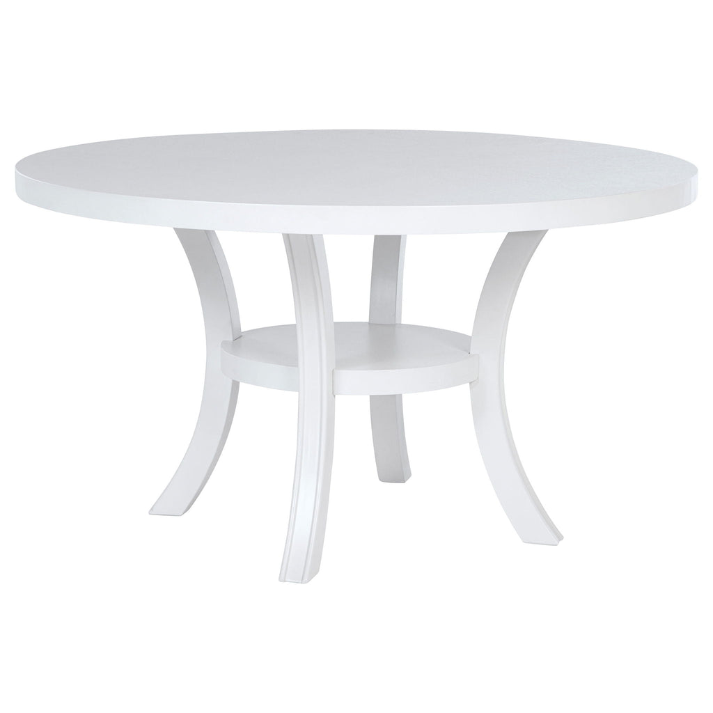 Judd 5-piece 54-inch Round Wood Dining Table Set Pearl White by Unique Piece Furniture