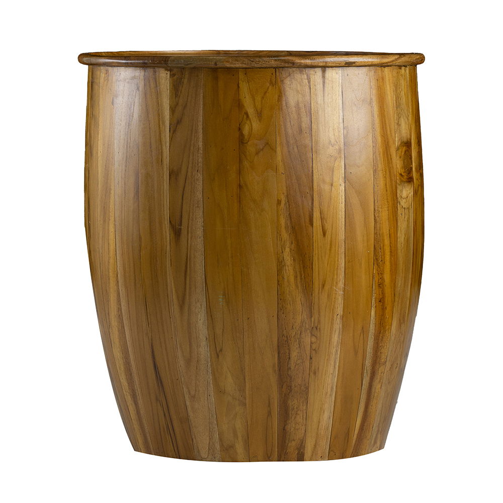Drum Side Table With Tray Style Top - Brown by Unique Piece Furniture