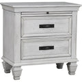 Franco 2-drawer Nightstand Distressed White by Unique Piece Furniture