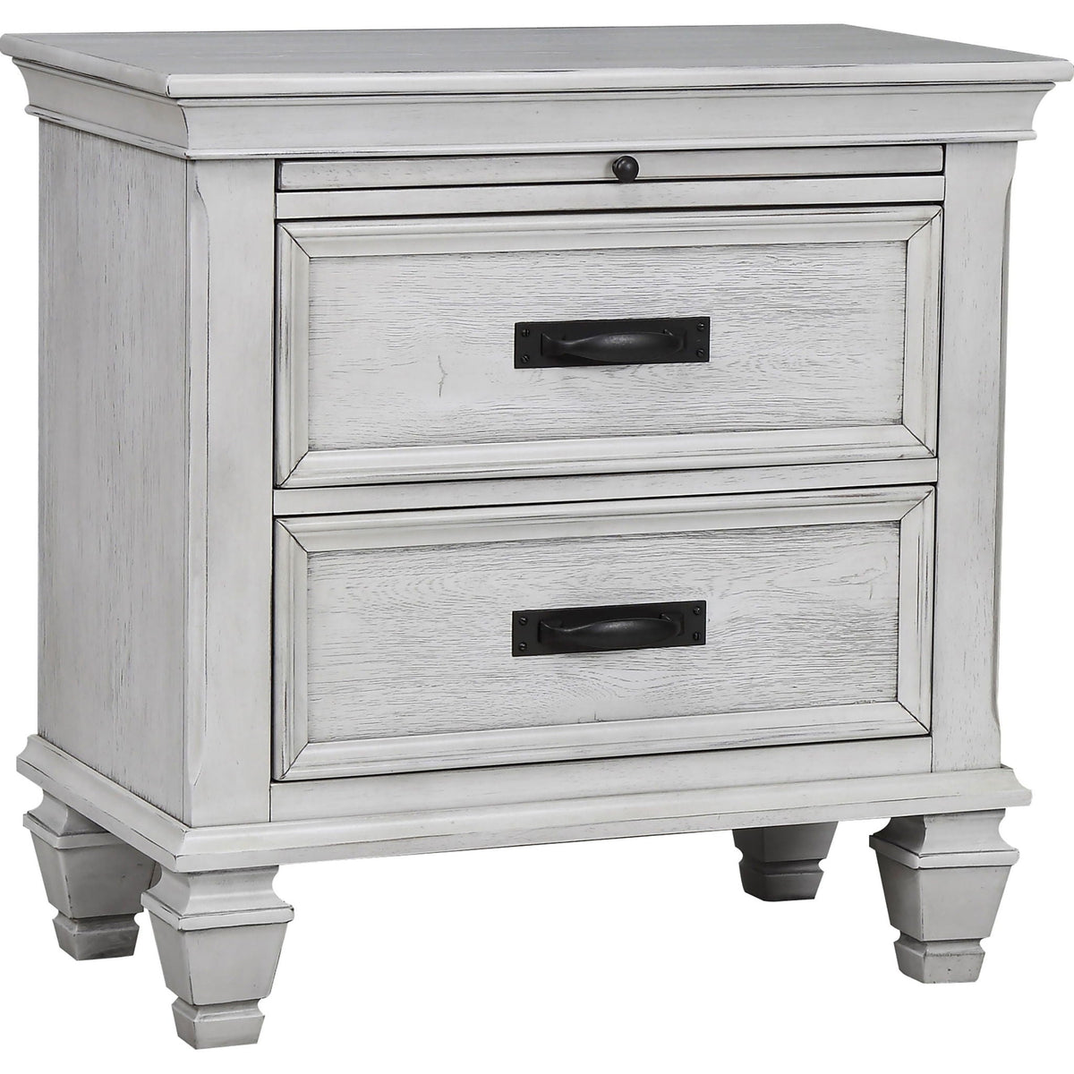 Franco 2-drawer Nightstand Distressed White by Unique Piece Furniture