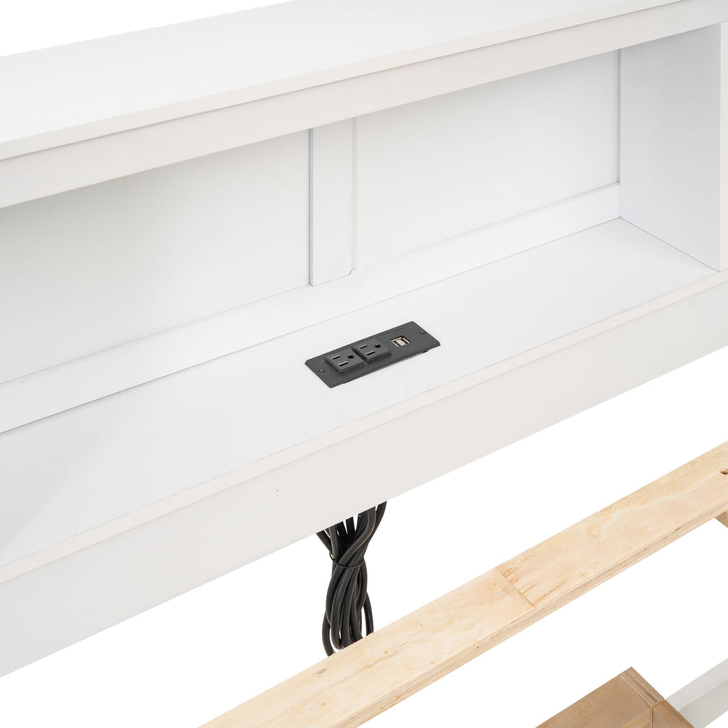 Platform Bed With Storage Headboard, USB, Trundle And 3 Drawers by Unique Piece Furniture