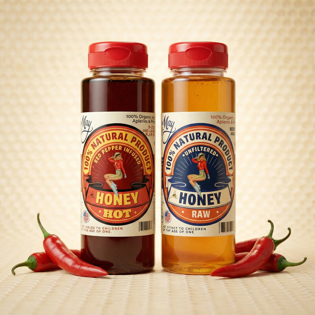 Raw Honey & Hot Honey Duo - Sweet Heat 2-Pack Gift Set | Small Batch Farm Grown | Lady May by The Lady May