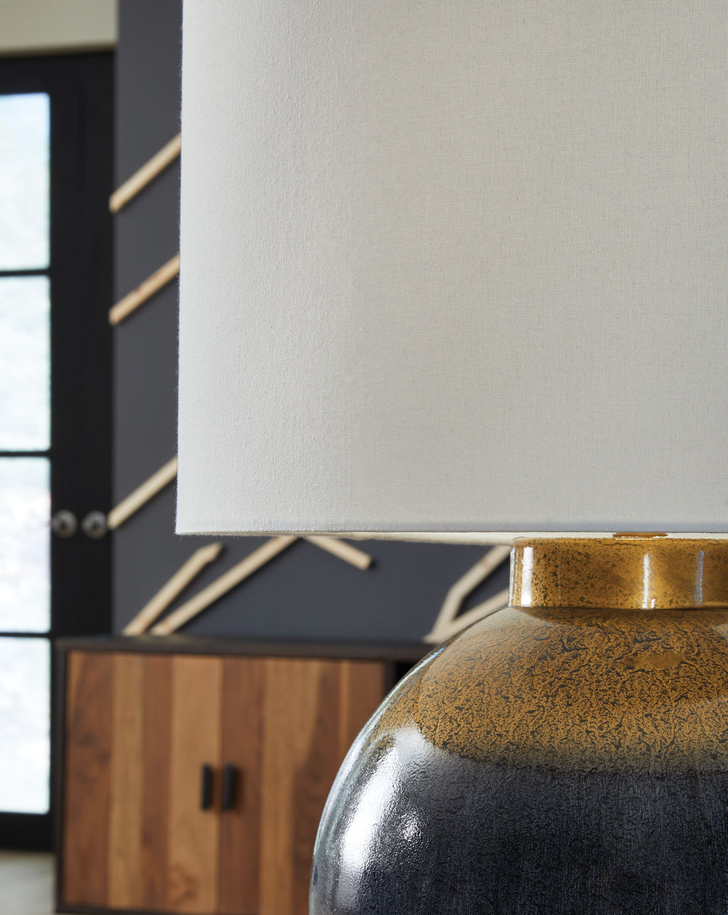 Adara - Metal Table Lamp - Blue / Gold Finish by Unique Piece Furniture