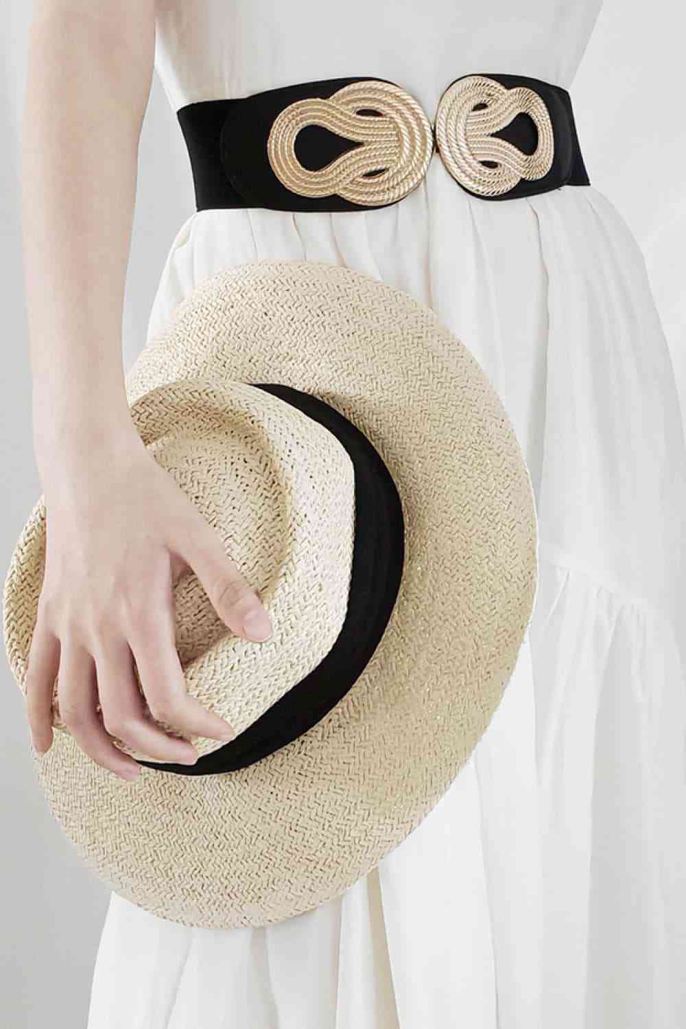 Twisted Trends Alloy Buckle Wide Belt – Stylish Adjustable Fit See size chart under “more details” by The Fashion Celestial