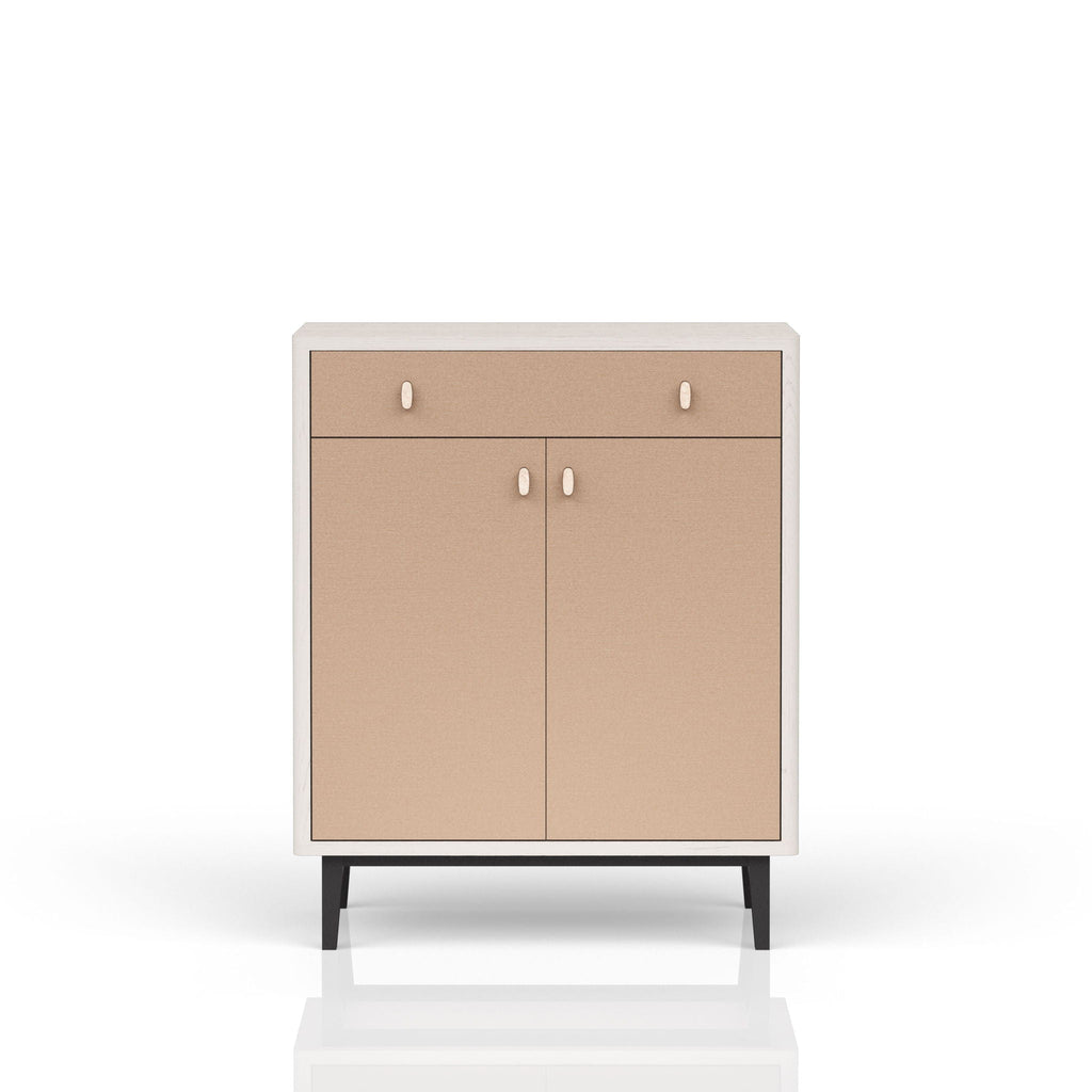 Bar Cabinet With Large Storage - White / Pecan by Unique Piece Furniture
