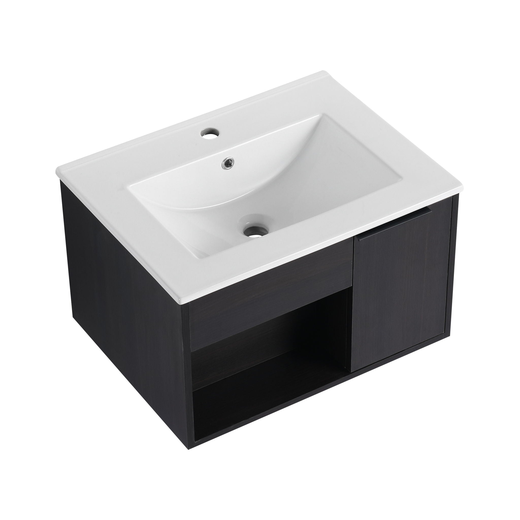 Wall Mounted Floating Bathroom Vanity With Open Shelf & Soft Close Door by Unique Piece Furniture