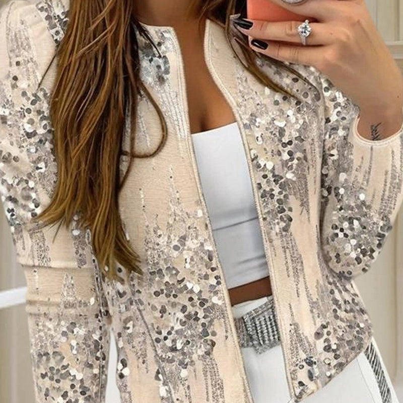Women’s Sequined Zip-Up Jacket by FitiqueFit