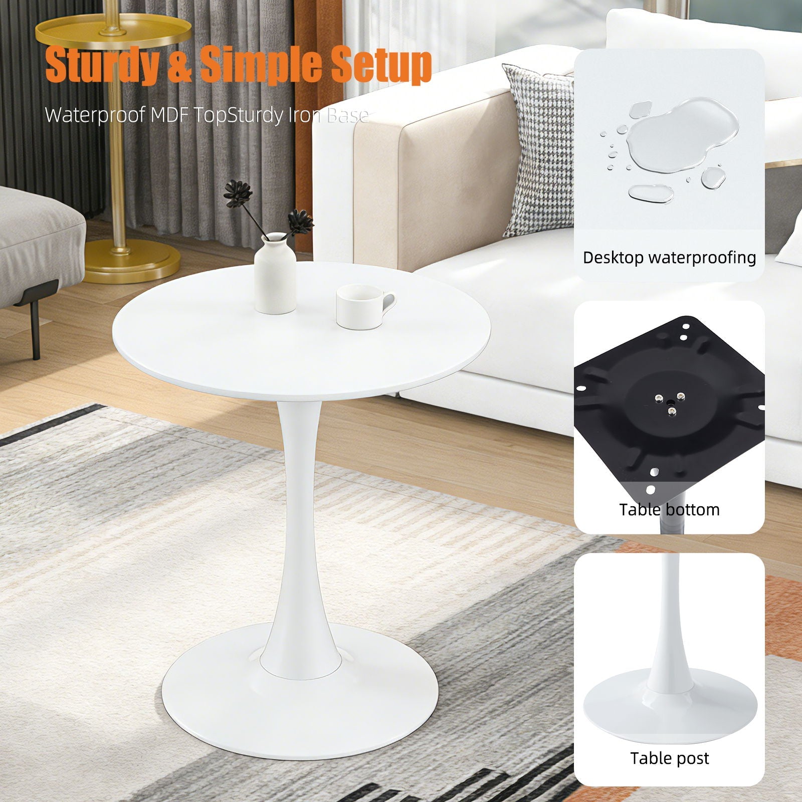Round Dining Table With Tulip Style Base by Unique Piece Furniture