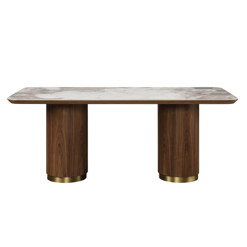 Willene - Ceramic Top Dining Table - Walnut by Unique Piece Furniture