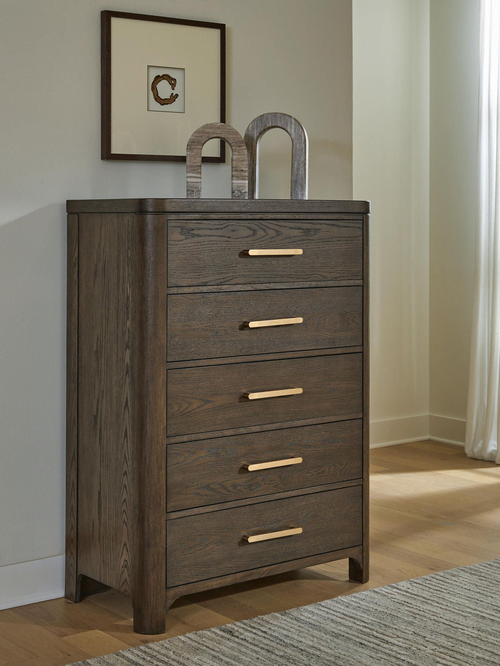 Radkin - Five Drawer Chest - Burnished Brown by Unique Piece Furniture