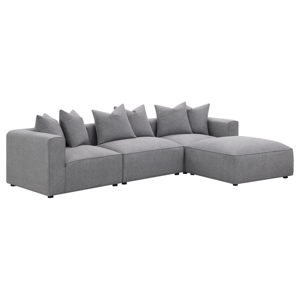 Jennifer Square Upholstered Ottoman Grey by Unique Piece Furniture