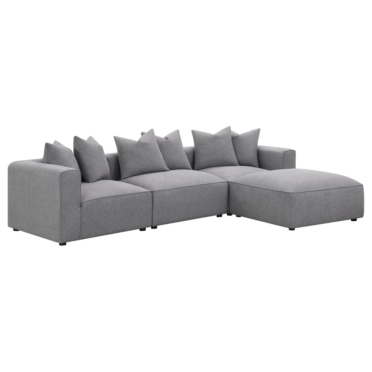 Jennifer Square Upholstered Ottoman Grey by Unique Piece Furniture