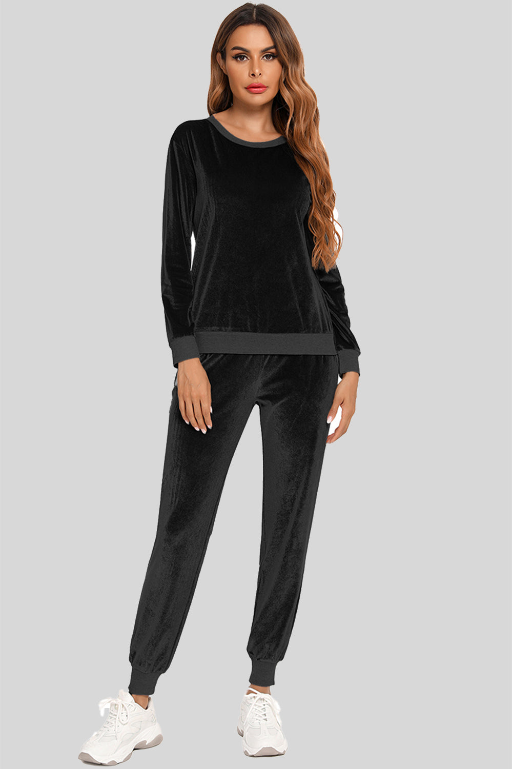 Round Neck Long Sleeve Loungewear Set with Pockets by Wild and Free Boutique