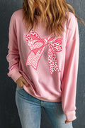 Bow Graphic Round Neck Long Sleeve Sweatshirt by Wild and Free Boutique