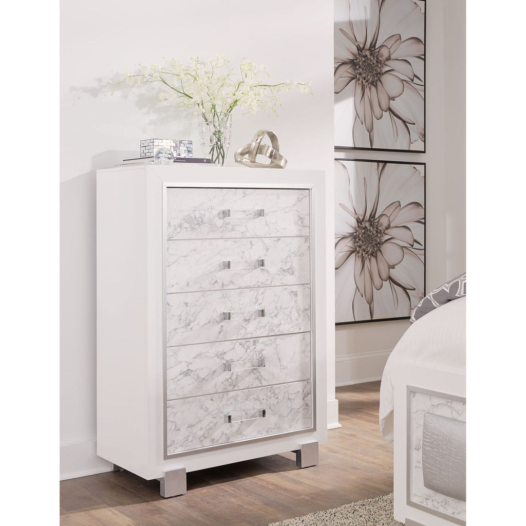Skye - Marble Chest - White by Unique Piece Furniture