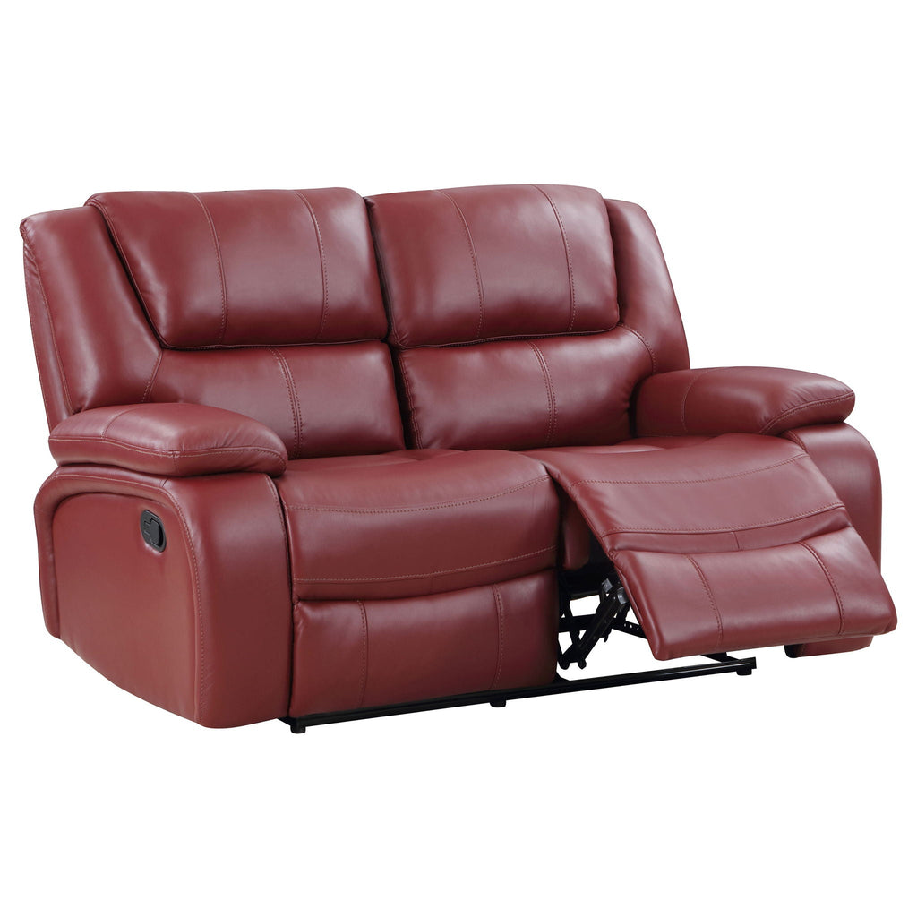 Camila Upholstered Motion Reclining Loveseat Red by Unique Piece Furniture