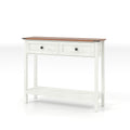 Farmhouse Style Console Table With 2 Drawers And Bottom Storage Shelf by Unique Piece Furniture