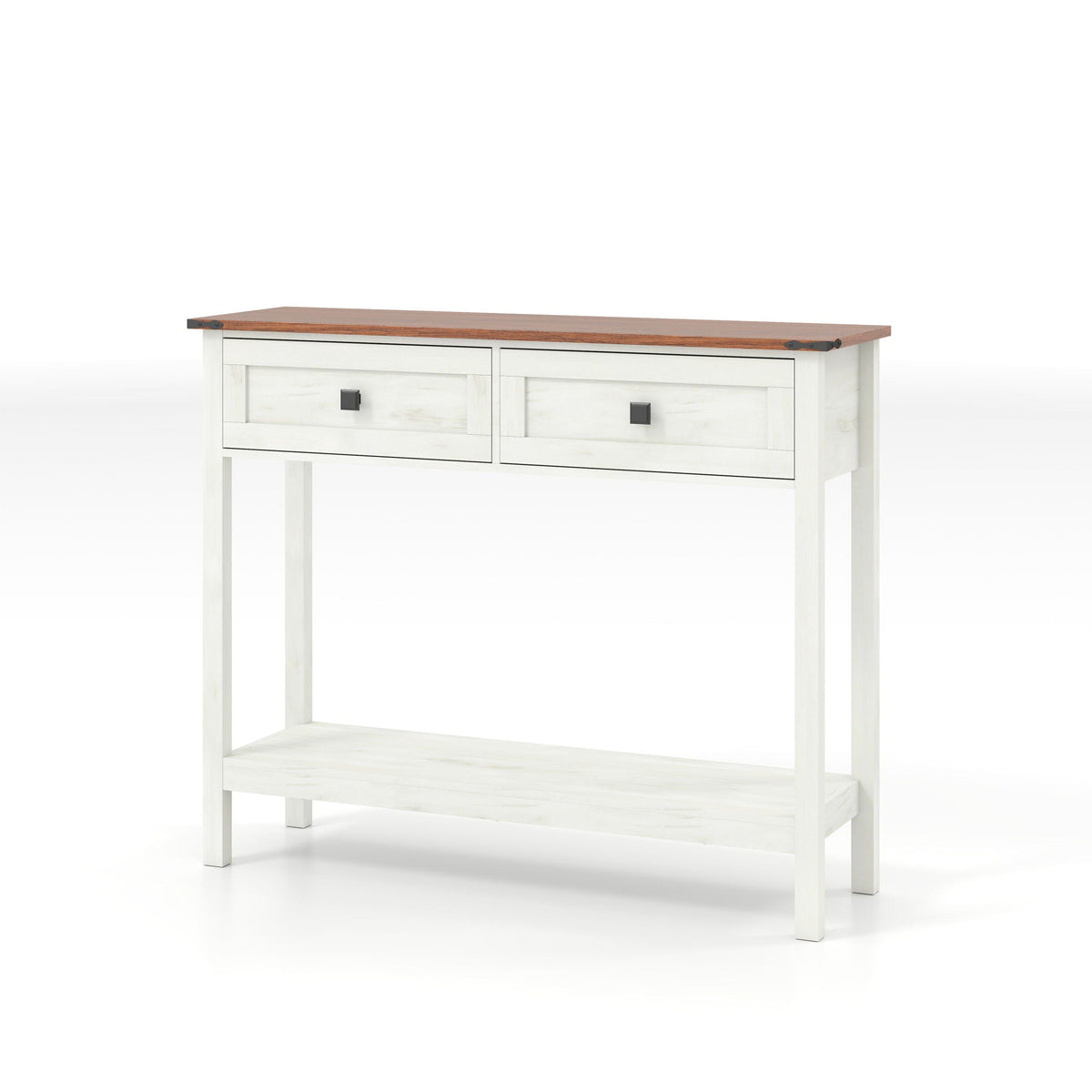 Farmhouse Style Console Table With 2 Drawers And Bottom Storage Shelf by Unique Piece Furniture