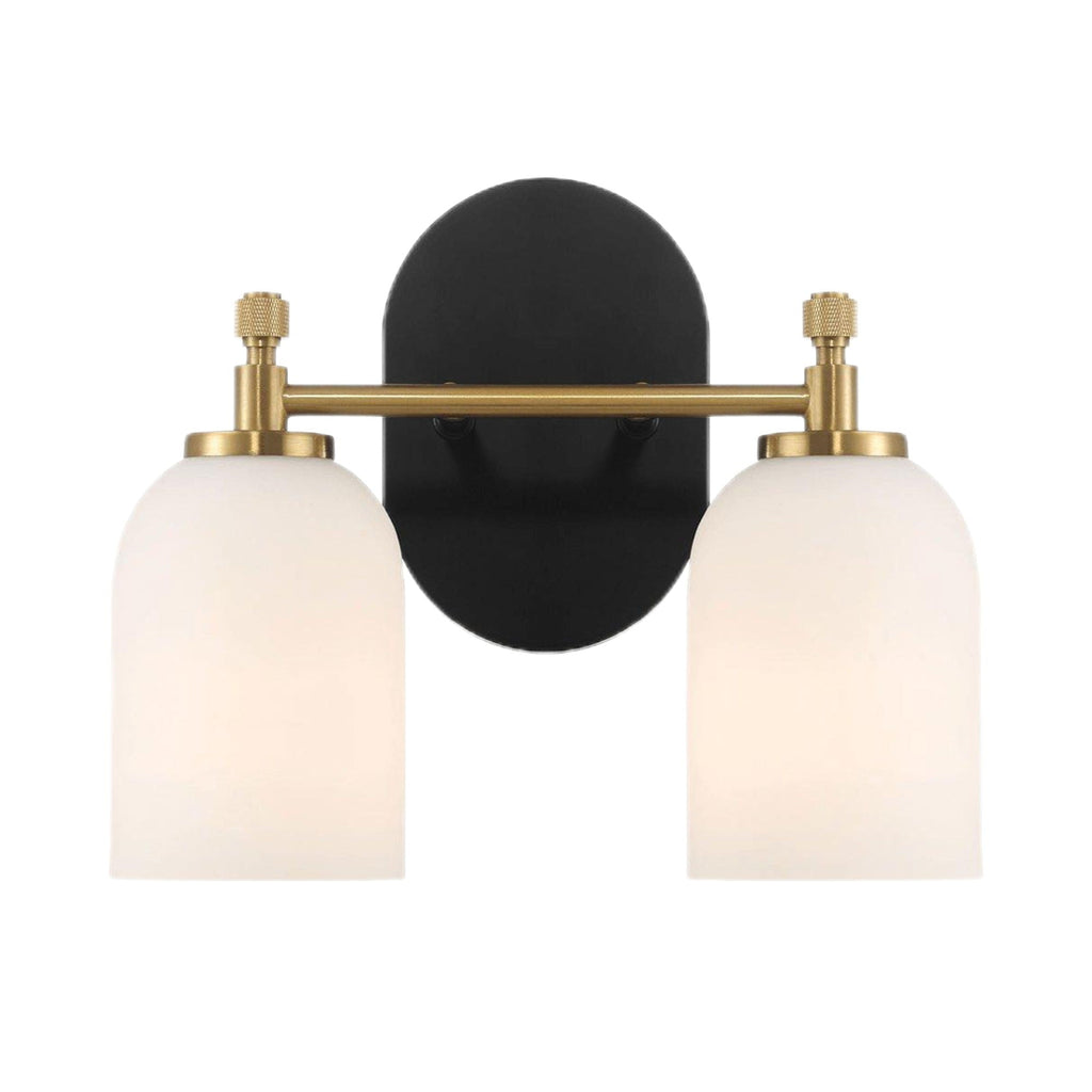 Vortex - 2 Lights Vanity In Style For Over Bathroom Mirror Wall Sconce - Black / Gold / White by Unique Piece Furniture