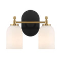 Vortex - 2 Lights Vanity In Style For Over Bathroom Mirror Wall Sconce - Black / Gold / White by Unique Piece Furniture