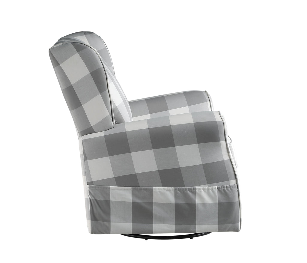 Patli - Glider Chair With Swivel - Gray / White by Unique Piece Furniture