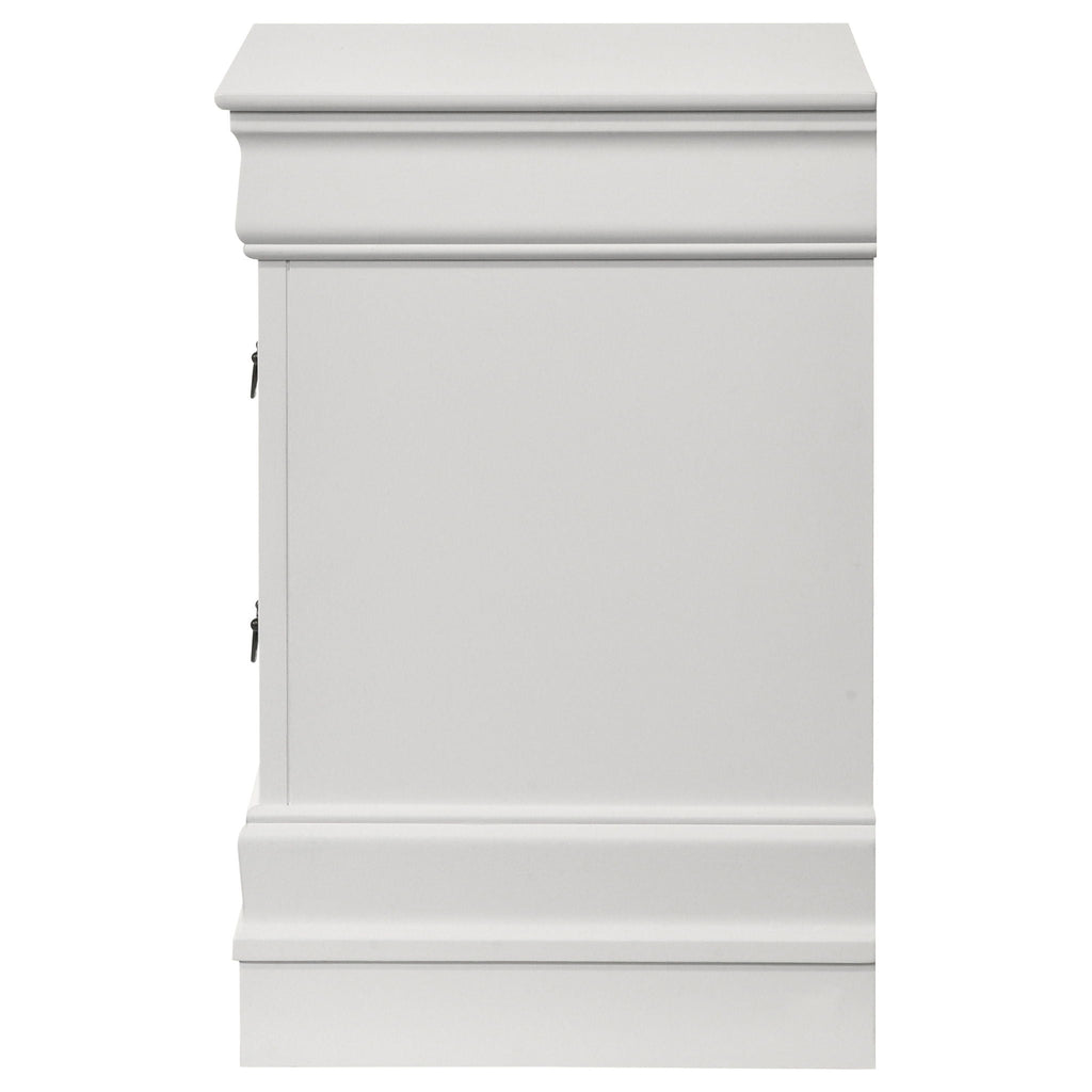 Louis Philippe 2-drawer Nightstand Bedside Table White by Unique Piece Furniture