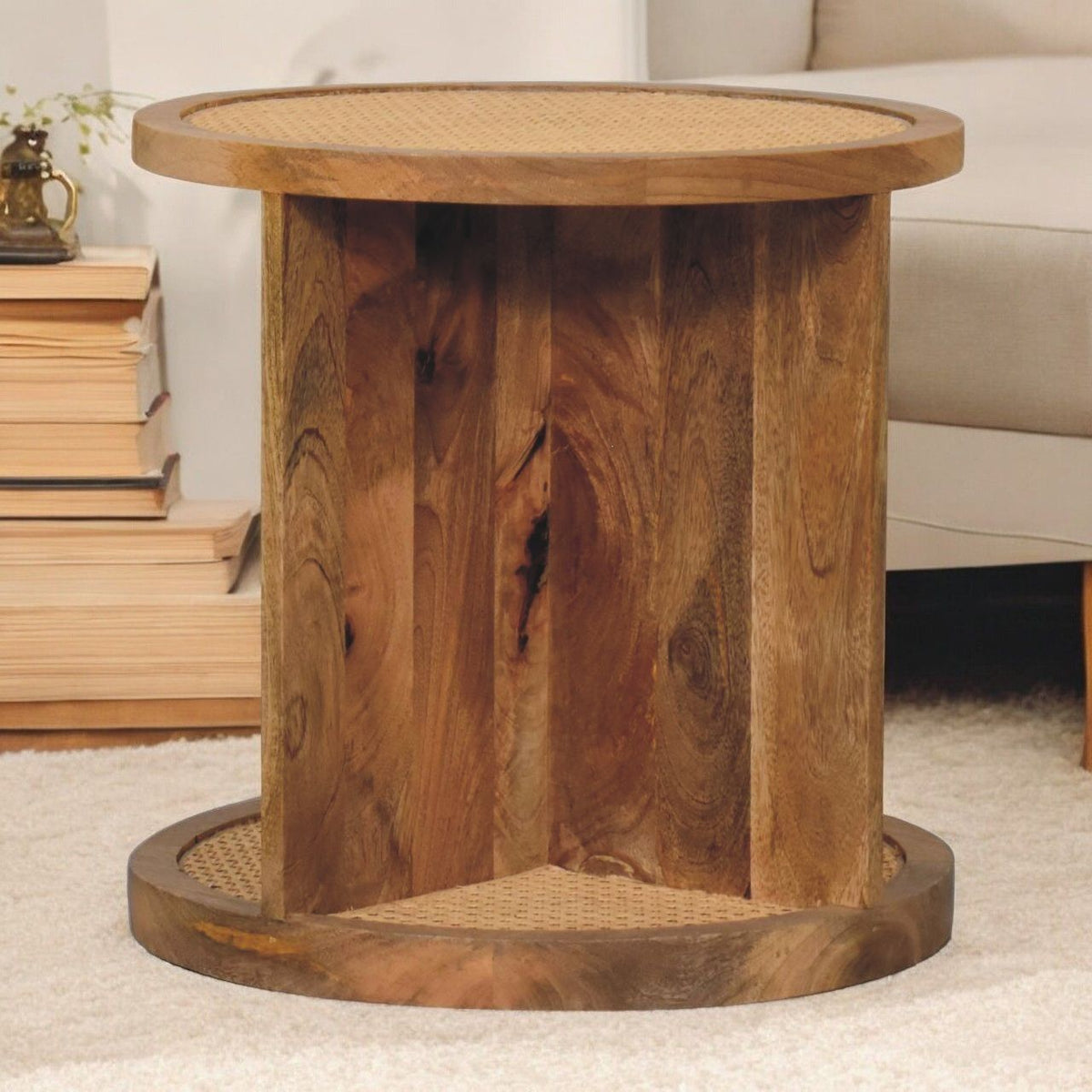 Close Knit Corner End Table - Oak by Unique Piece Furniture