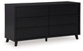 Danziar - Six Drawer Dresser - Black by Unique Piece Furniture