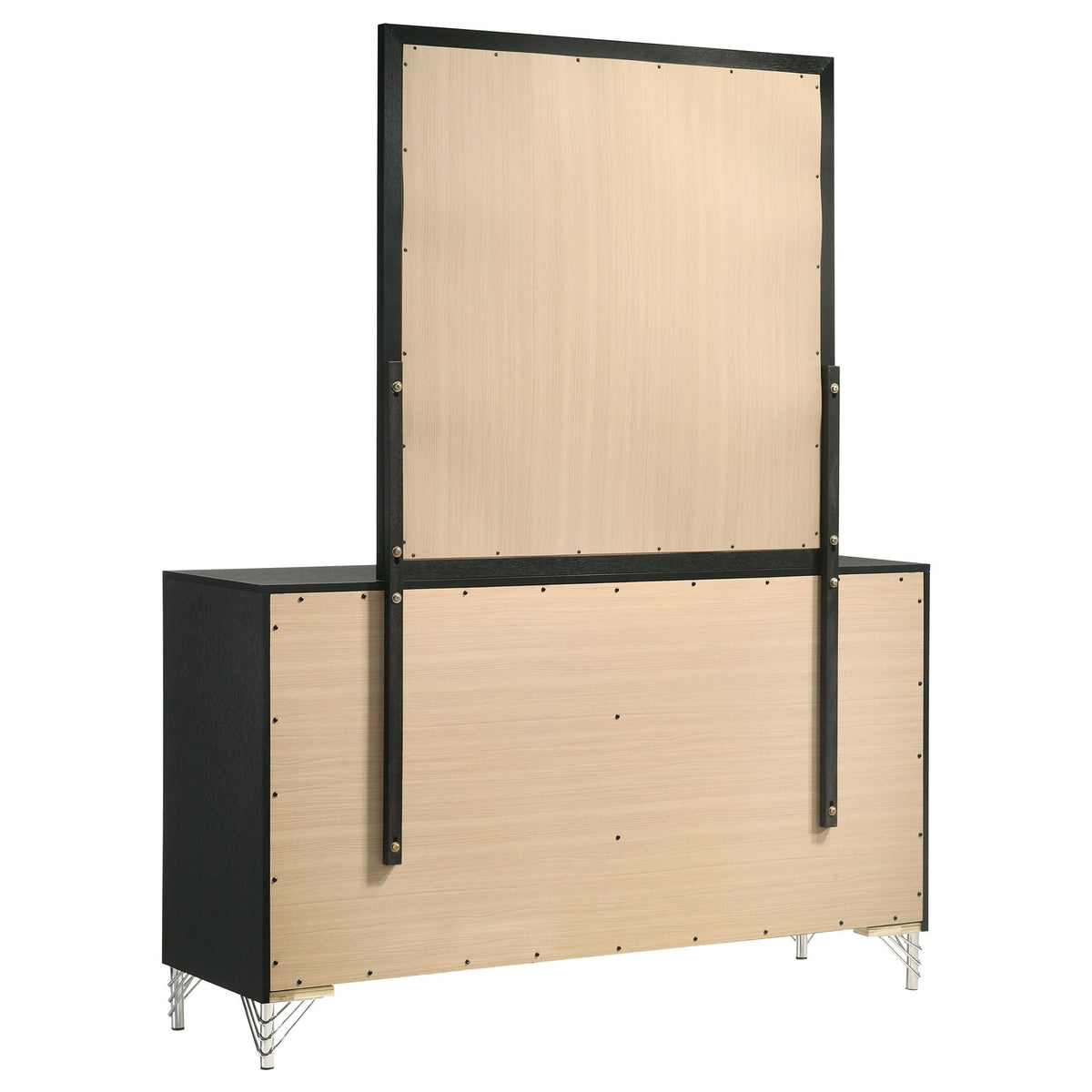 Lucia 6-drawer Dresser and Mirror Black by Unique Piece Furniture