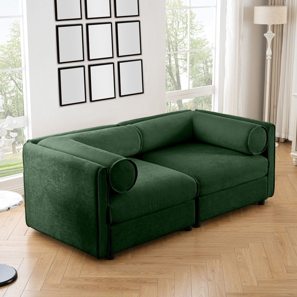 Stylish Sofa With Storage Seat And Cylindrical Backrest by Unique Piece Furniture