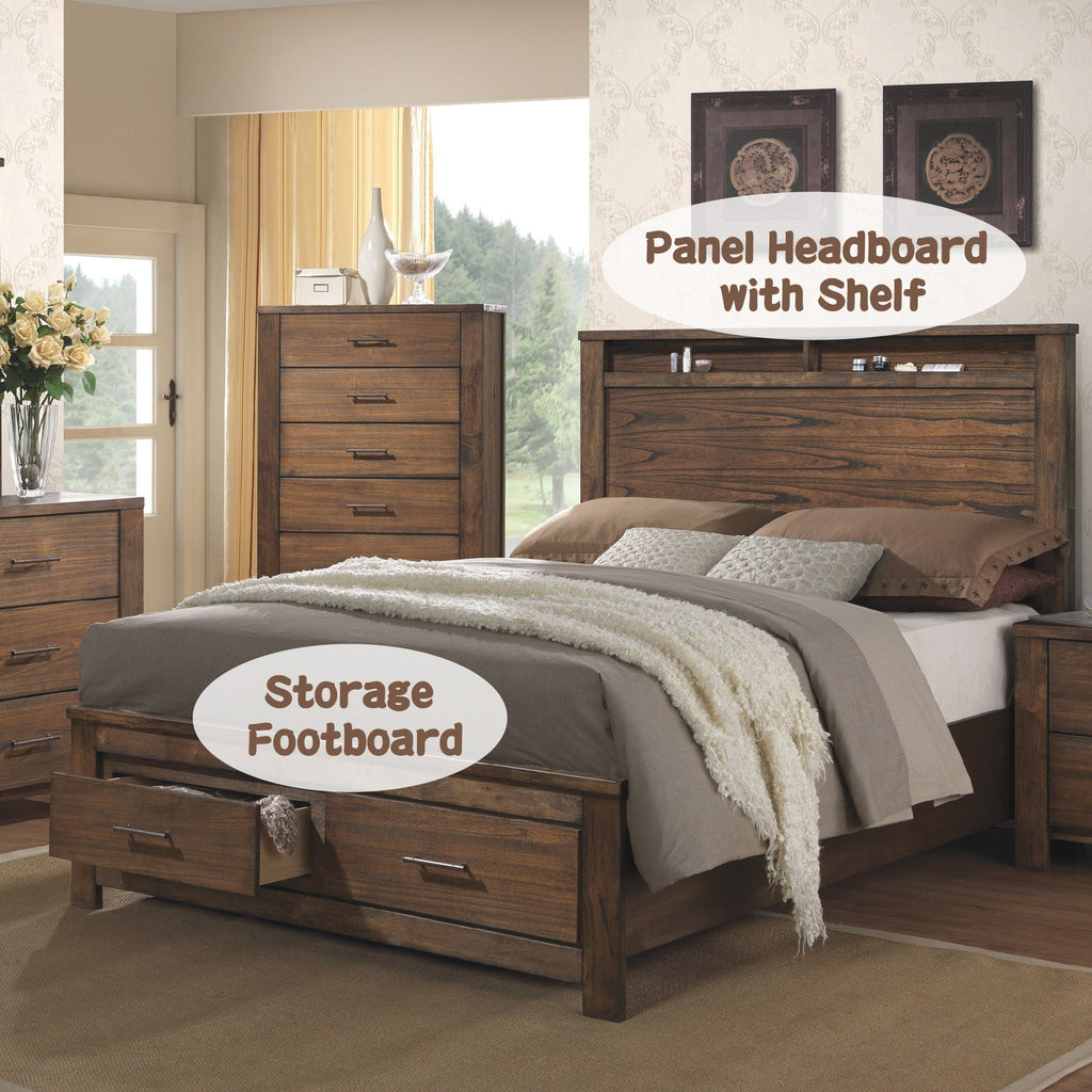 Merrilee - Eastern King Bed With Storage - Oak by Unique Piece Furniture