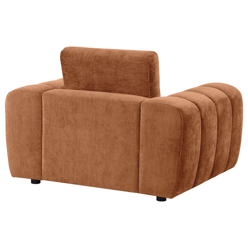 Burnett Chenille Upholstered Accent Chair Burnt Orange by Unique Piece Furniture