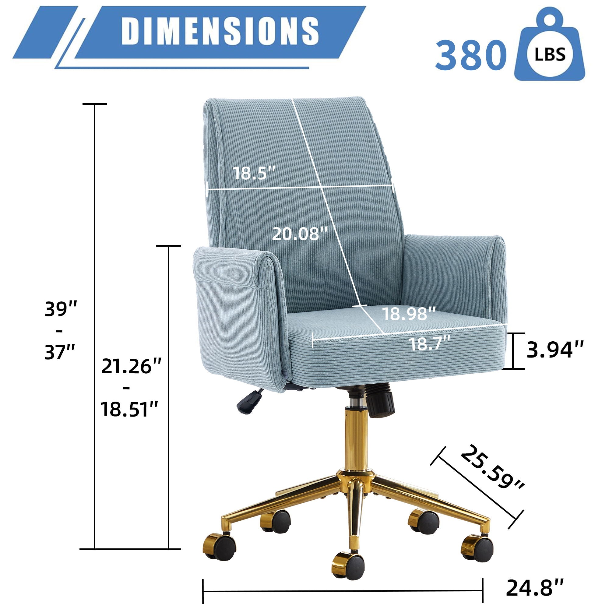 Ergonomic Mid Back Office Chair by Unique Piece Furniture