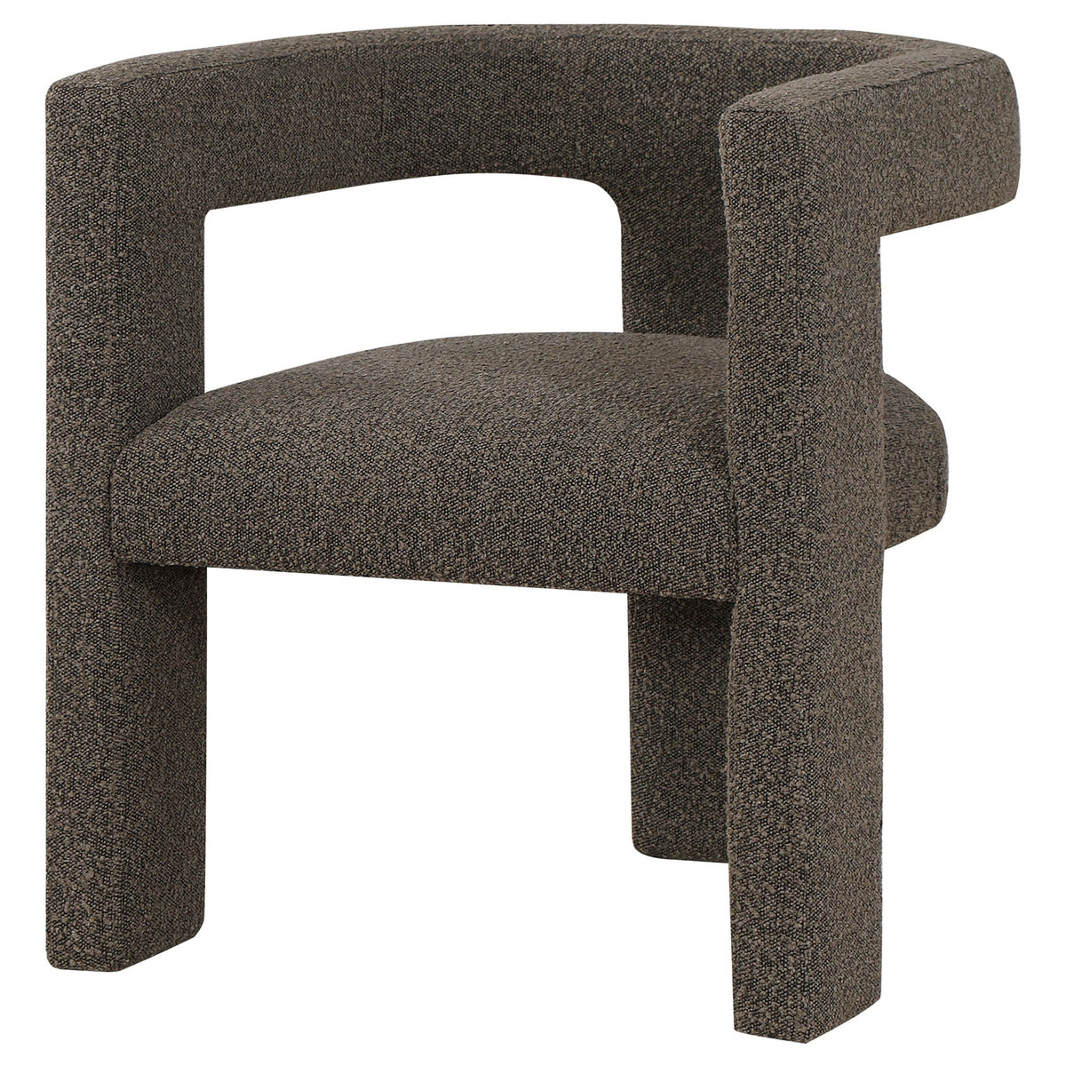 Petra Boucle Upholstered Accent Side Chair Chocolate Brown by Unique Piece Furniture
